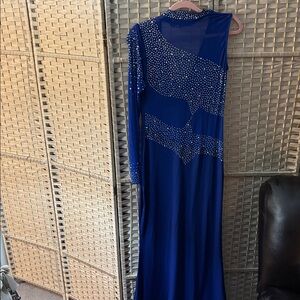 Elegant Blue Long Sleeve Dress